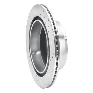 Cadillac Escalade EXT Brake Rotor (1) - Rear Left - R1 Concepts - Drilled & Slotted - Silver - `07-`20